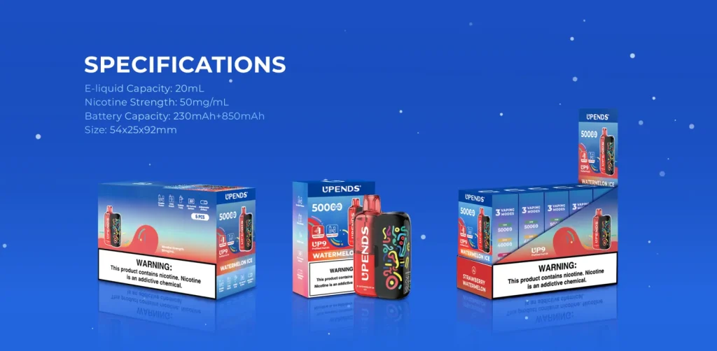 UP9 Verkaufsverpackungen, Pods, Power Units und technische Spezifikationen