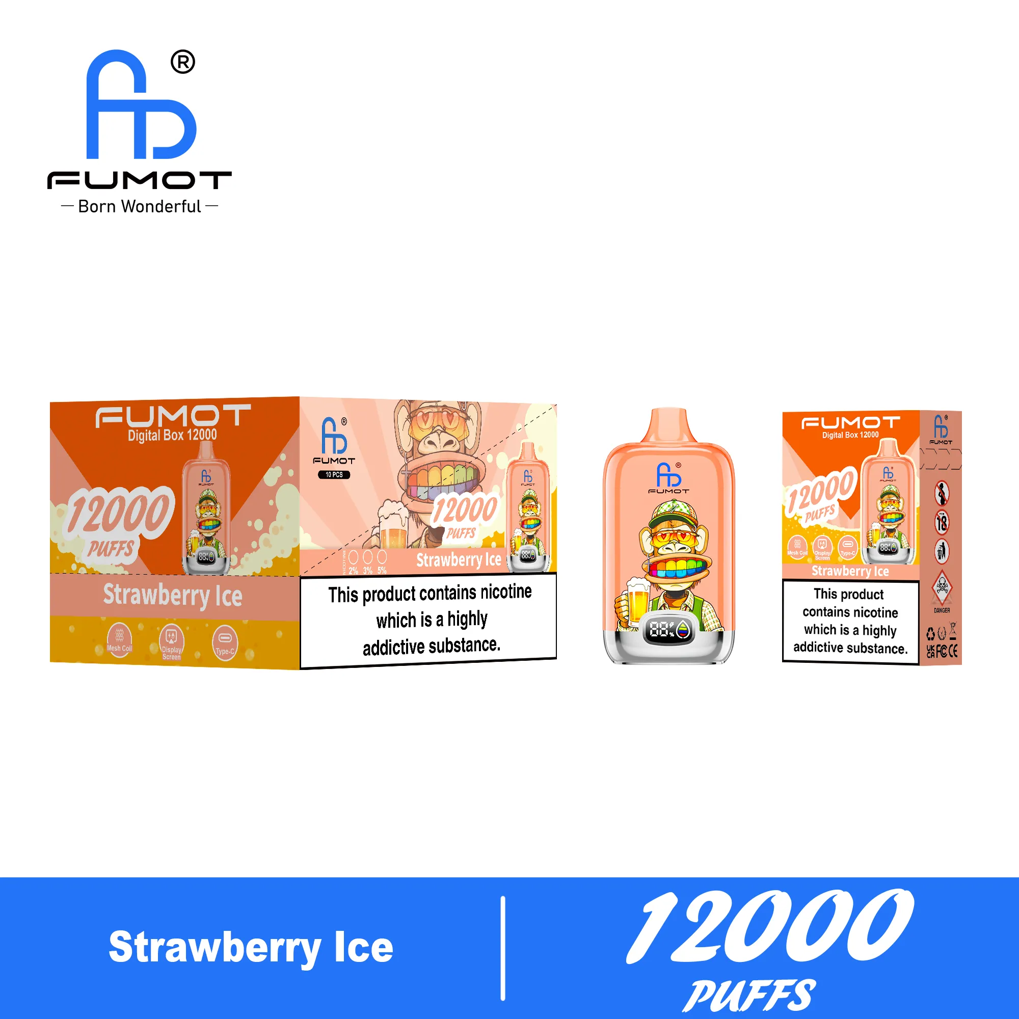 Fumot Digital Box 12000 Strawberry Ice