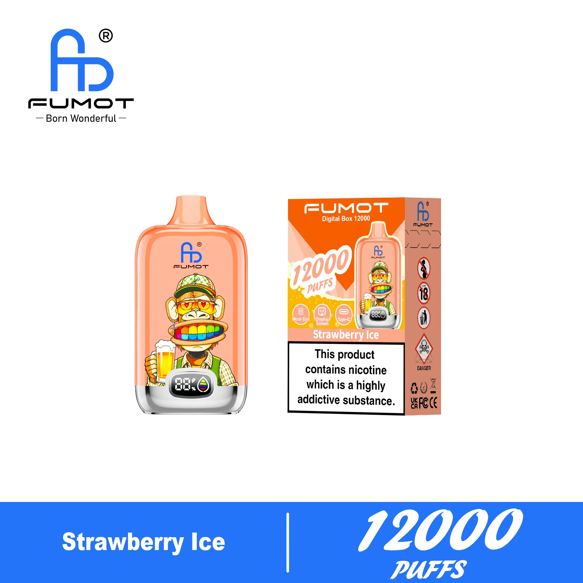 Fumot Digital Box 12000 Strawberry Ice