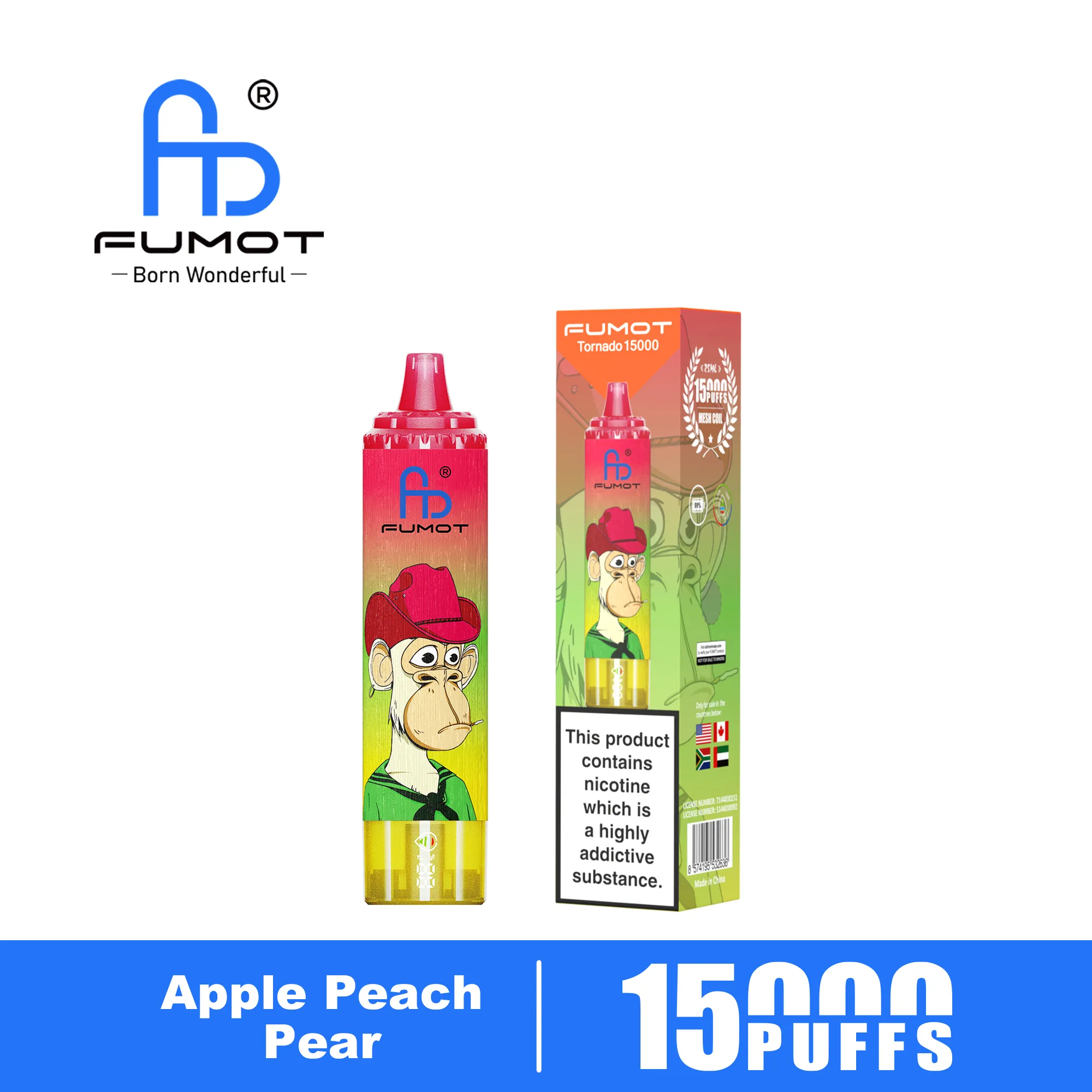 Fumot Tornado 15000 Apple Peach Pear