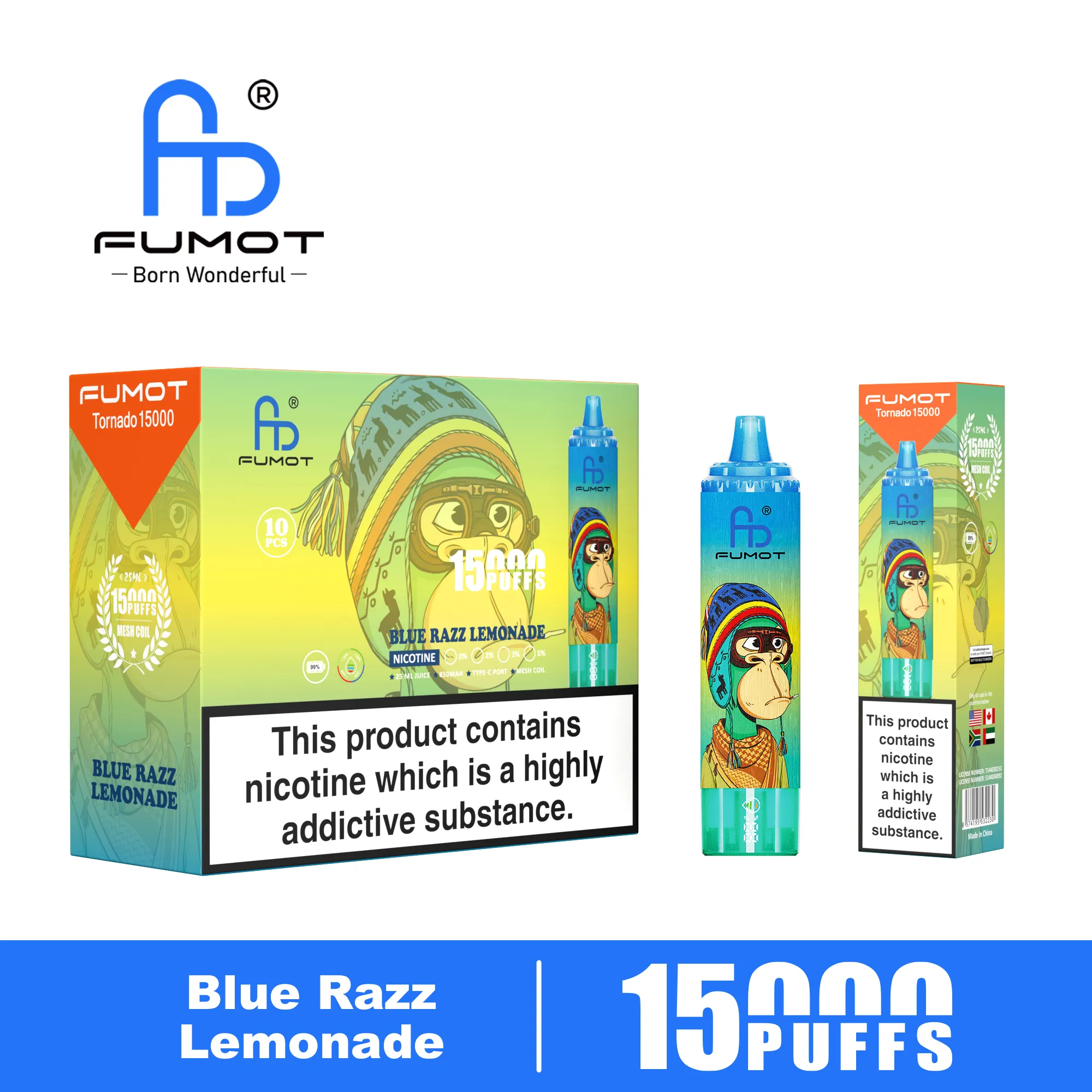 Fumot Tornado 15000 Blue Razz Lemonade