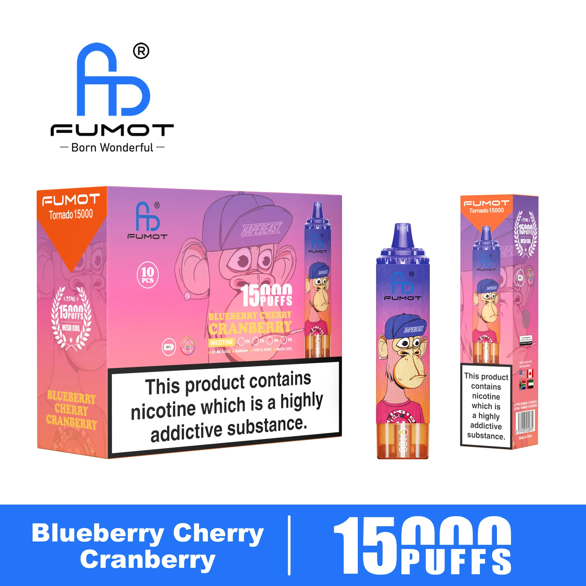 Fumot Tornado 15000 Blueberry Cherry Cranberry
