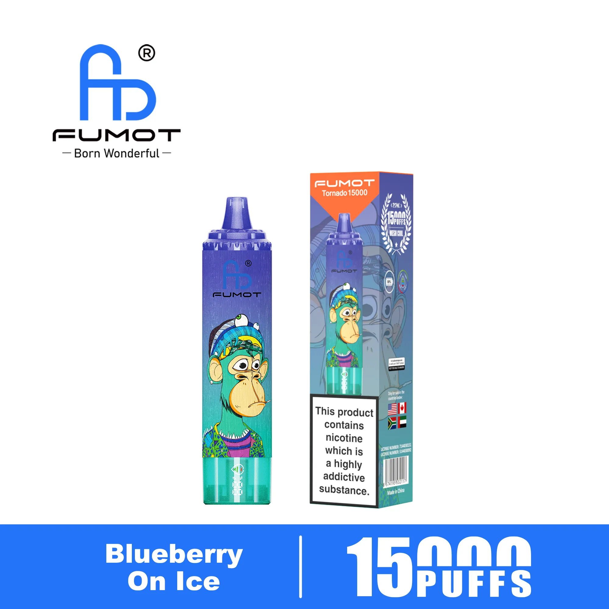 Fumot Tornado 15000 Blueberry On Ice