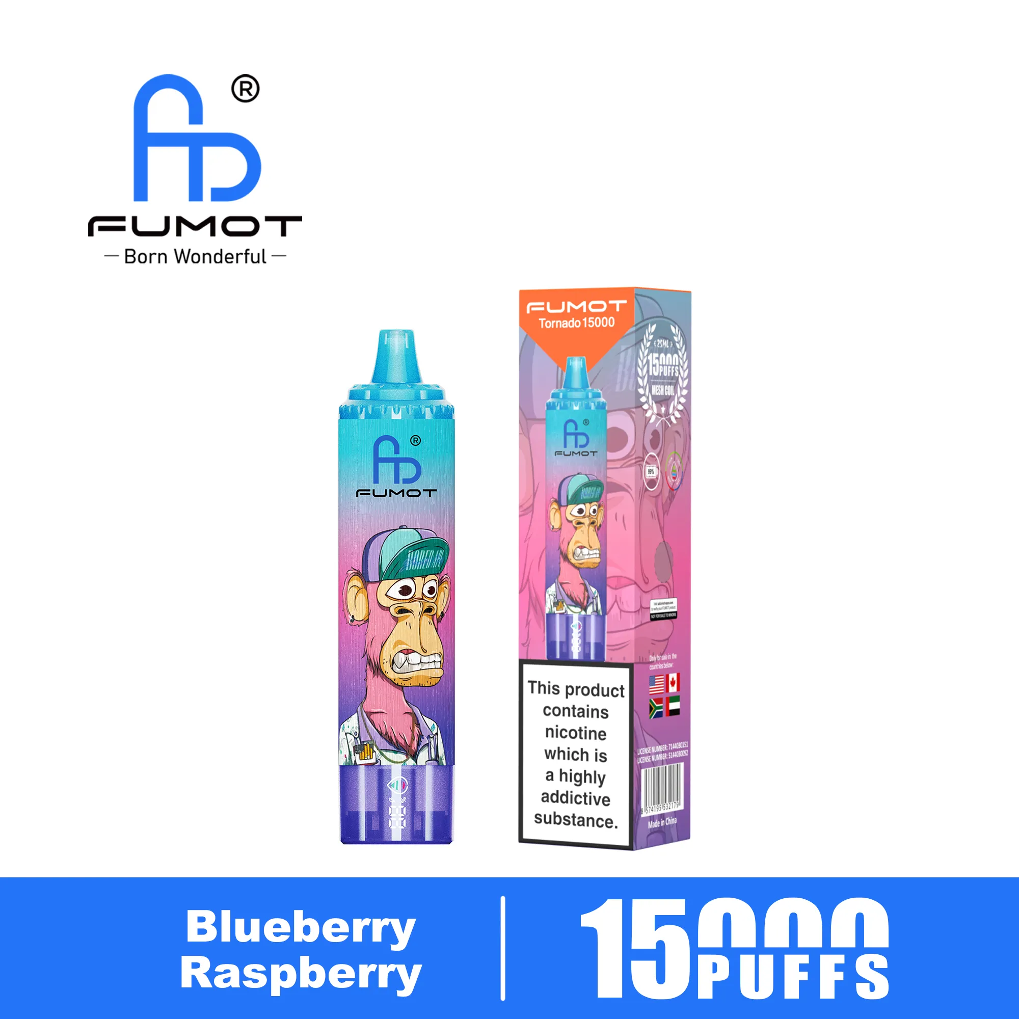 Fumot Tornado 15000 Blueberry Raspberry
