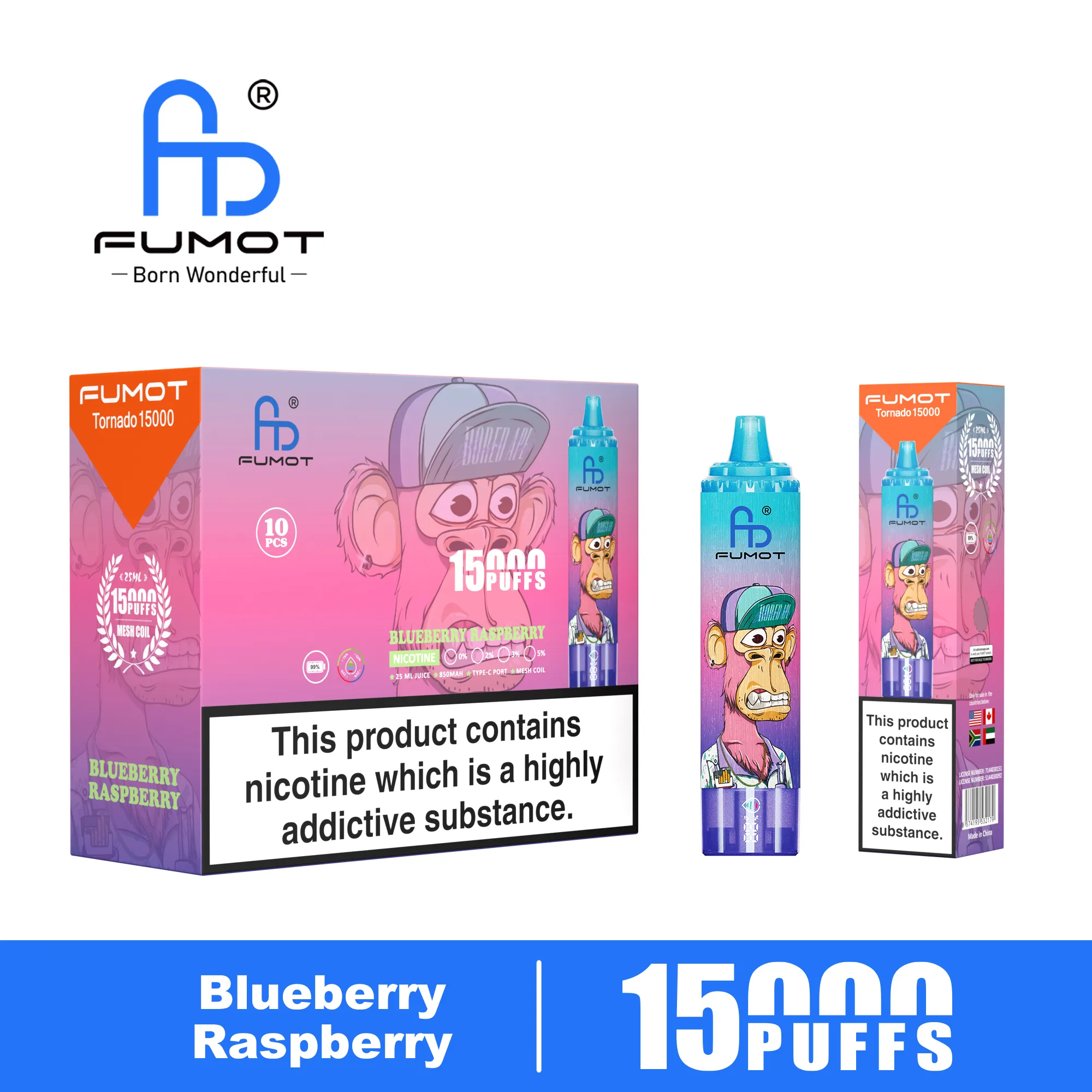 Fumot Tornado 15000 Blueberry Raspberry