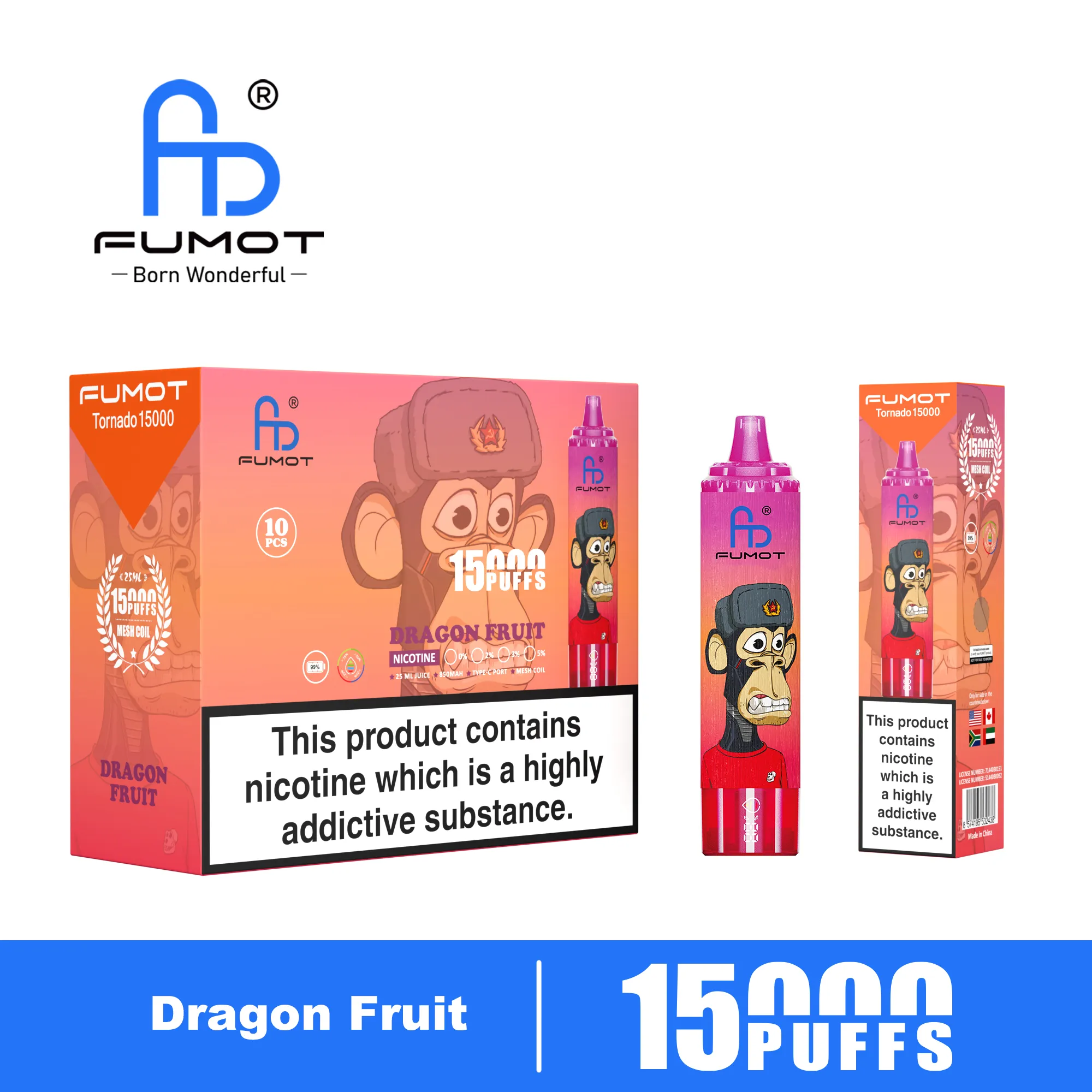 Fumot Tornado 15000 Dragon Fruit