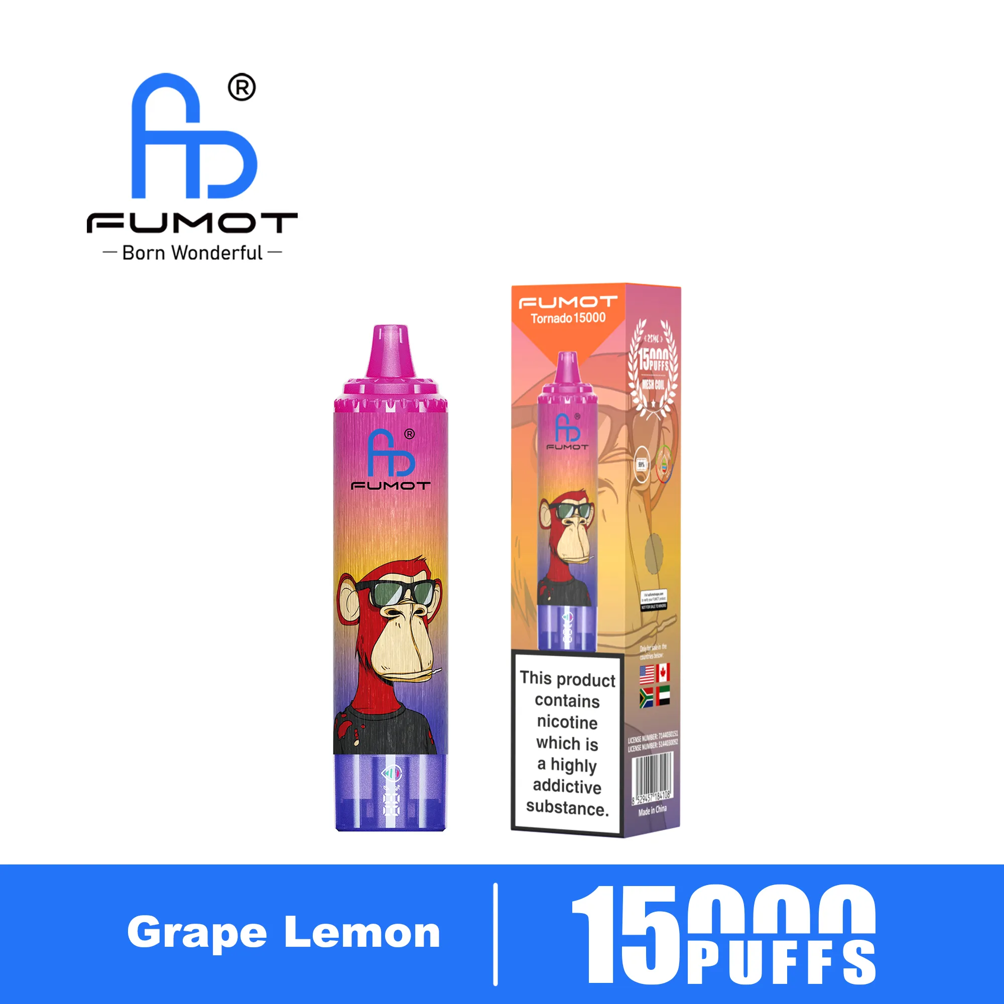 Fumot Tornado 15000 Grape Lemon