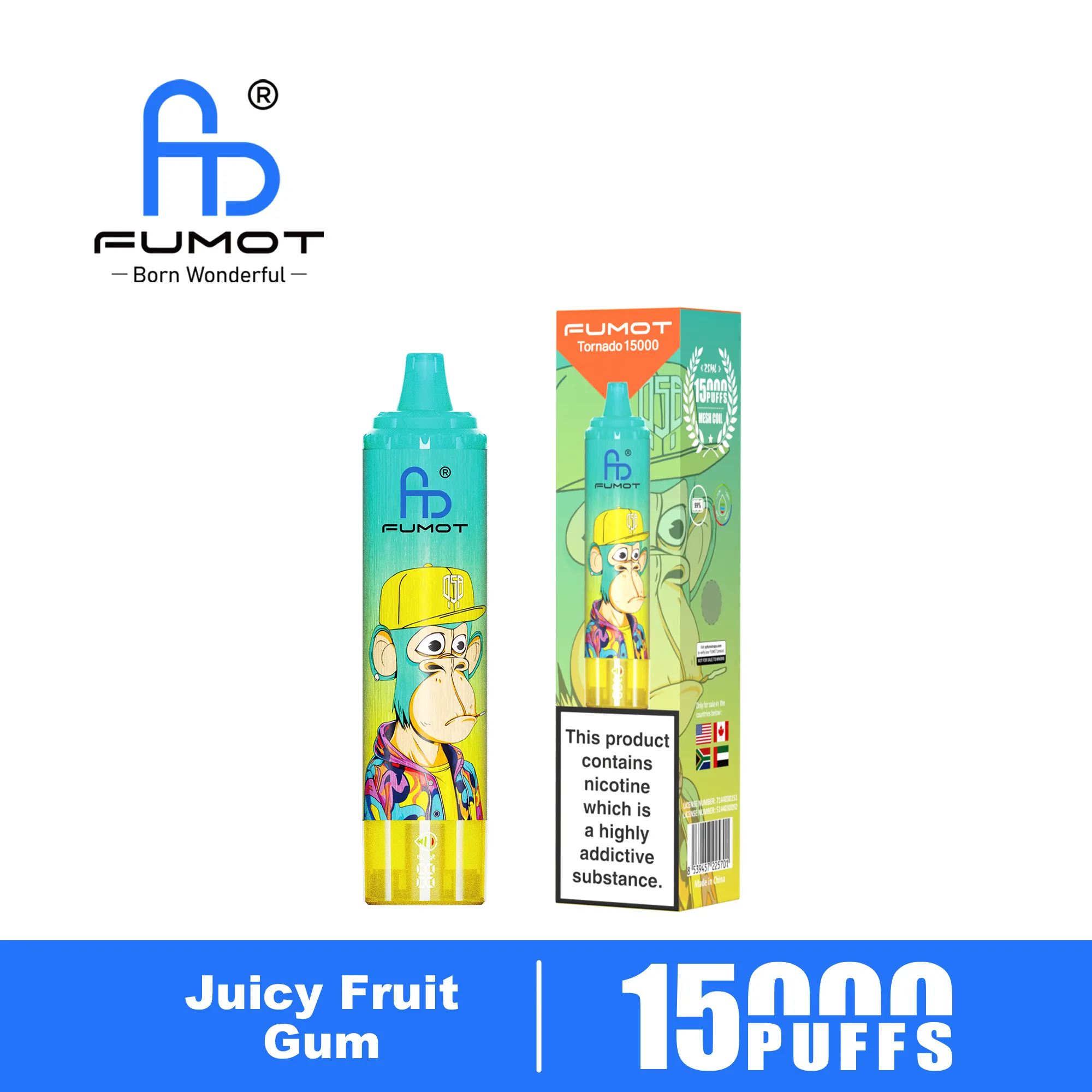 Fumot Tornado 15000 Juicy Fruit Gum