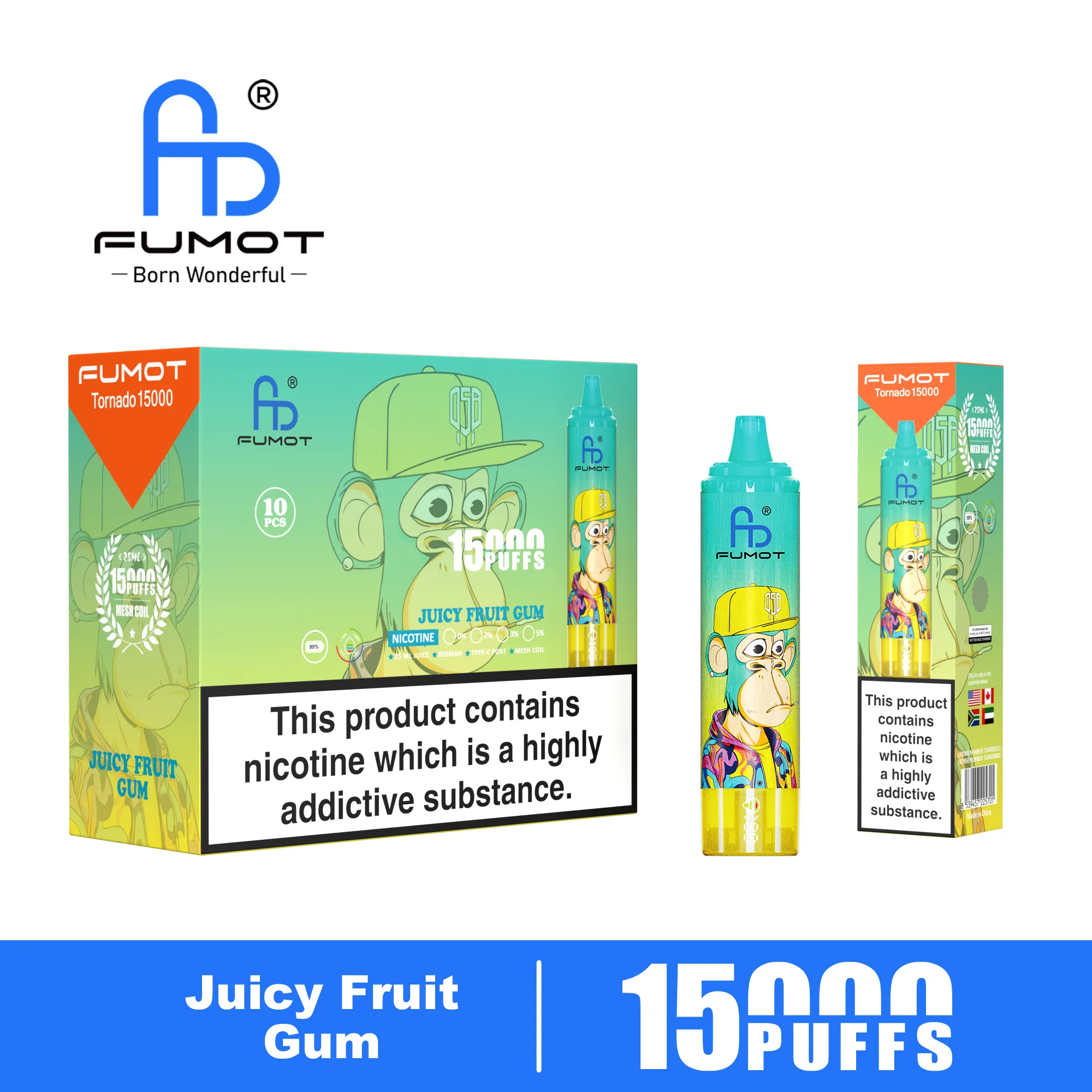 Fumot Tornado 15000 Juicy Fruit Gum
