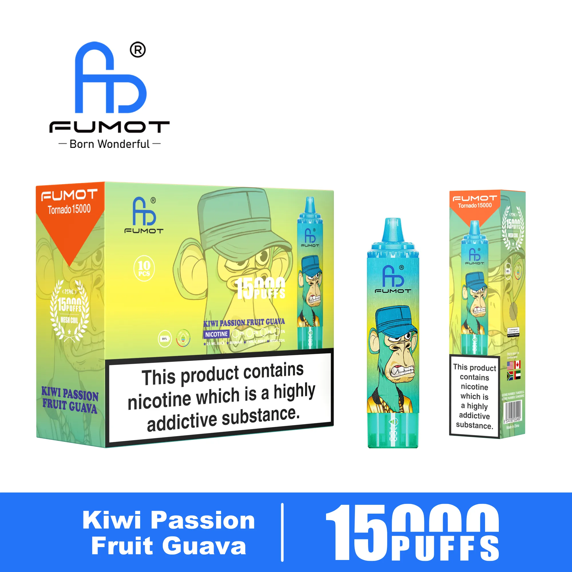 Fumot Tornado 15000 Kiwi Passion Fruit Guava