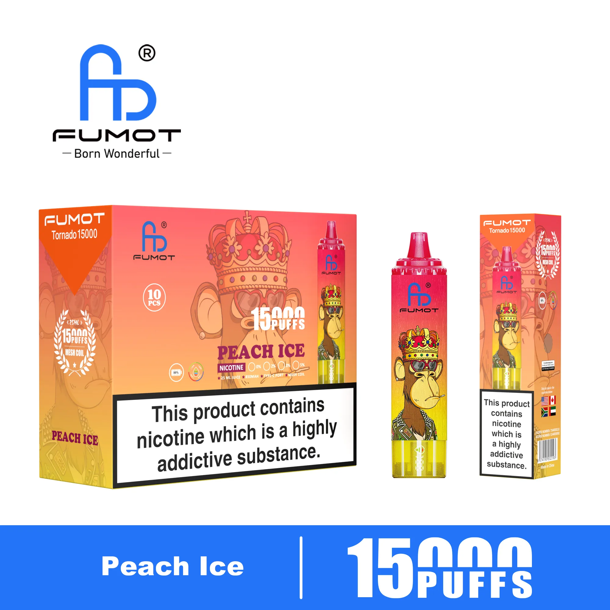 Fumot Tornado 15000 Peach Ice
