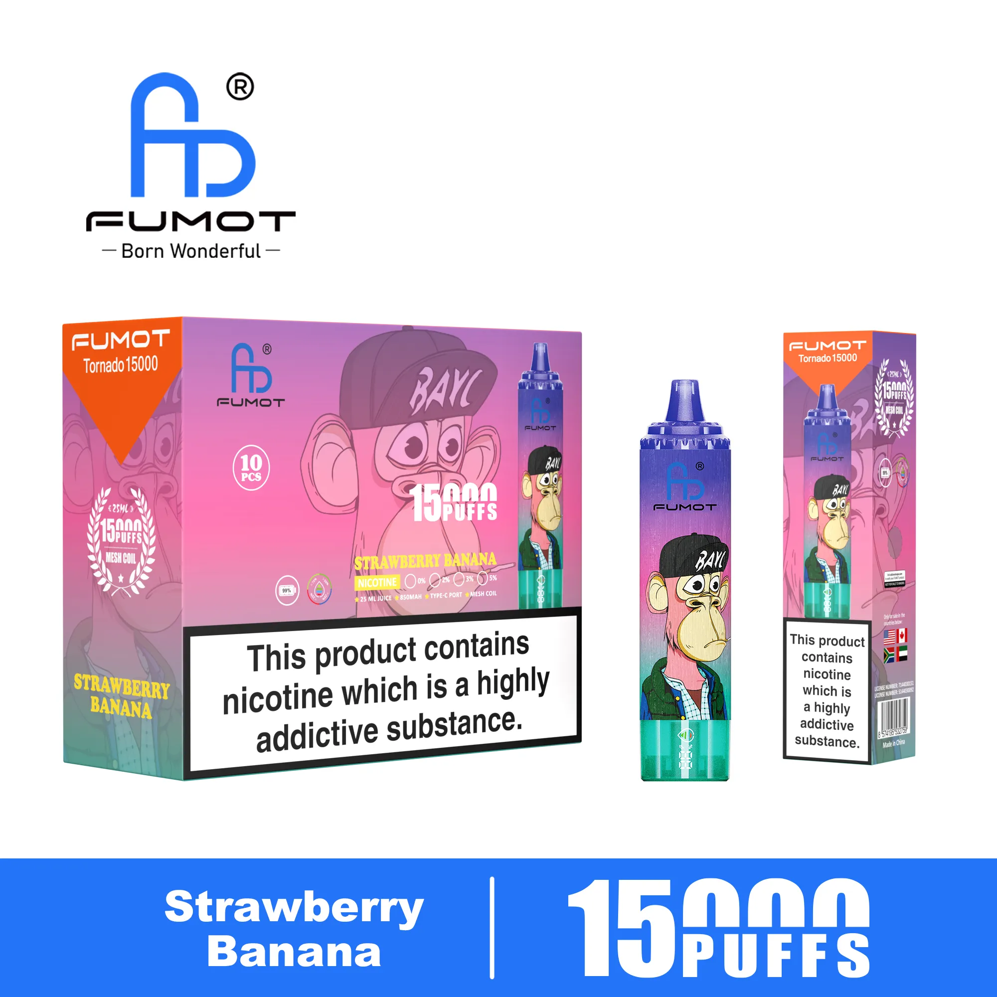 Fumot Tornado 15000 Strawberry Banana