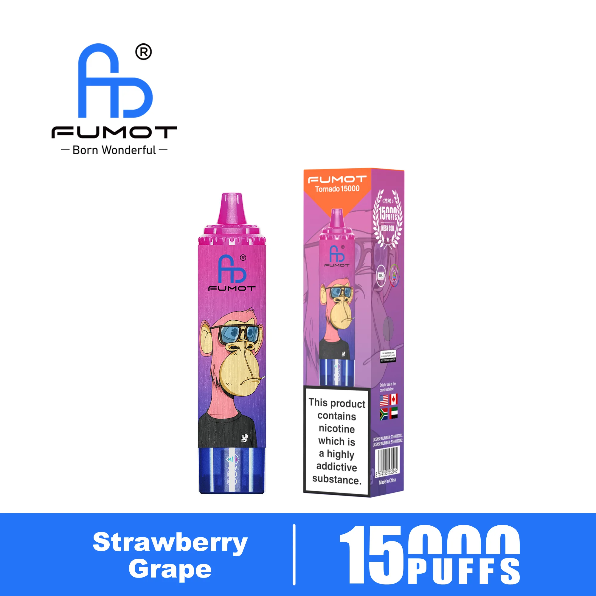 Fumot Tornado 15000 Strawberry Grape
