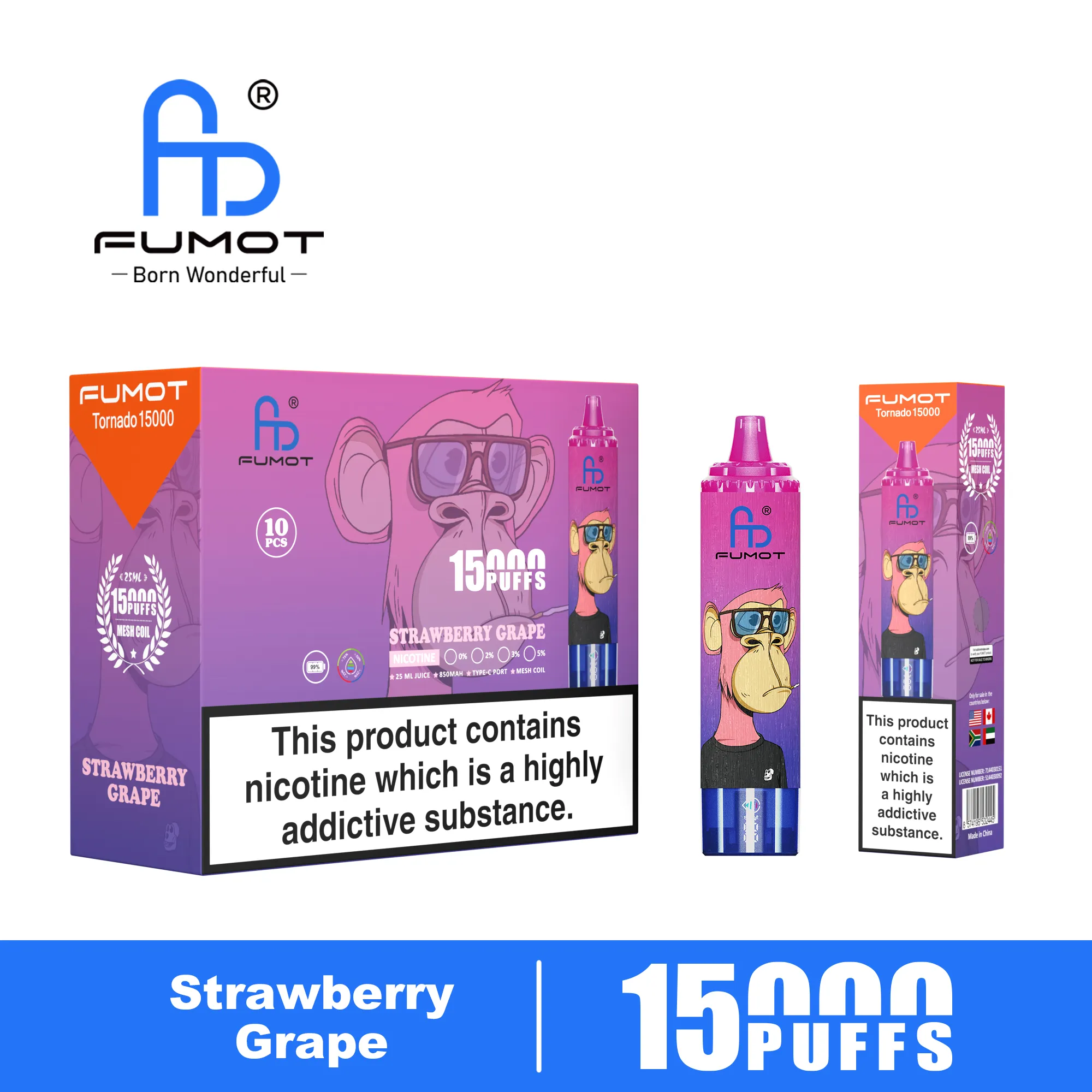 Fumot Tornado 15000 Strawberry Grape