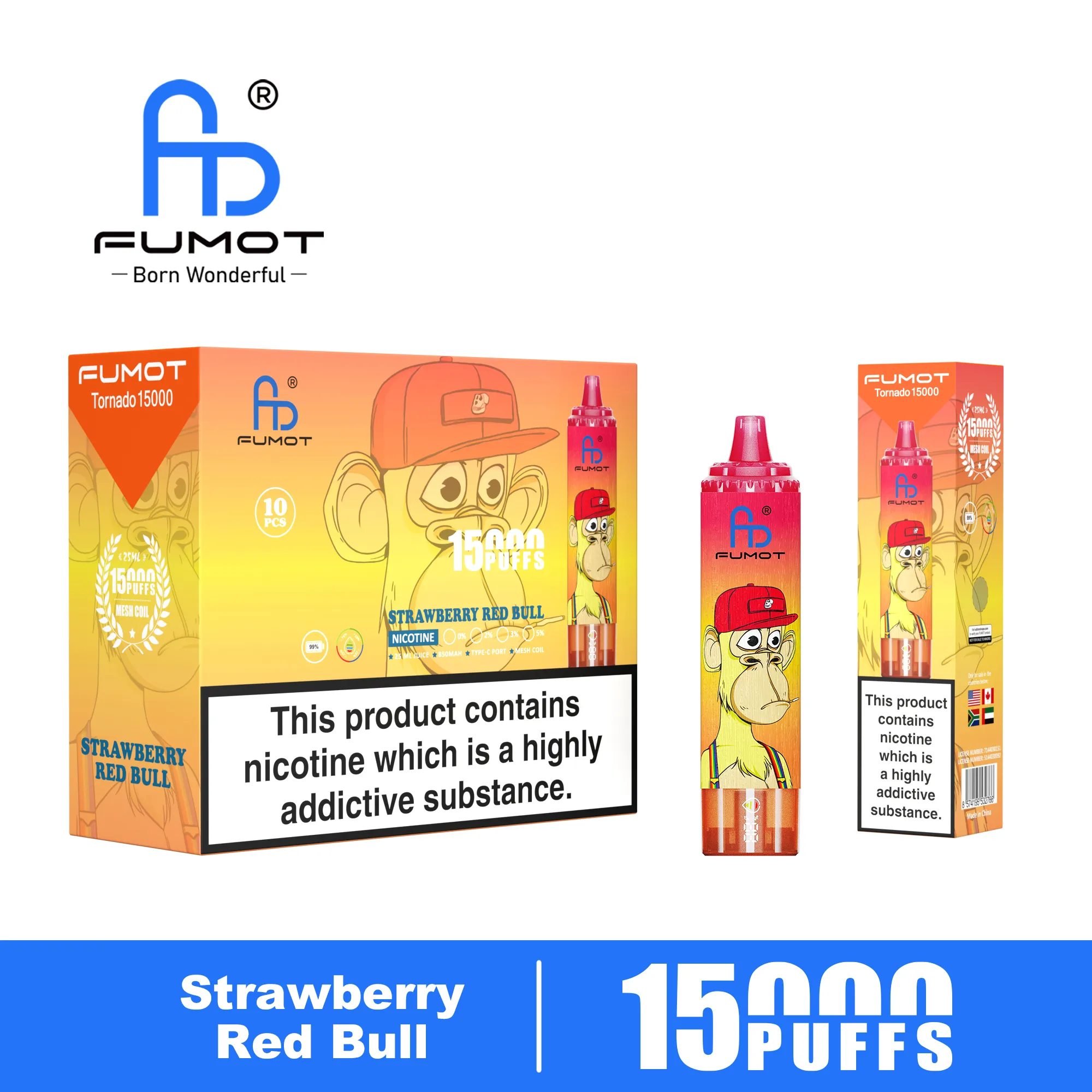 Fumot Tornado 15000 Strawberry Red Bull