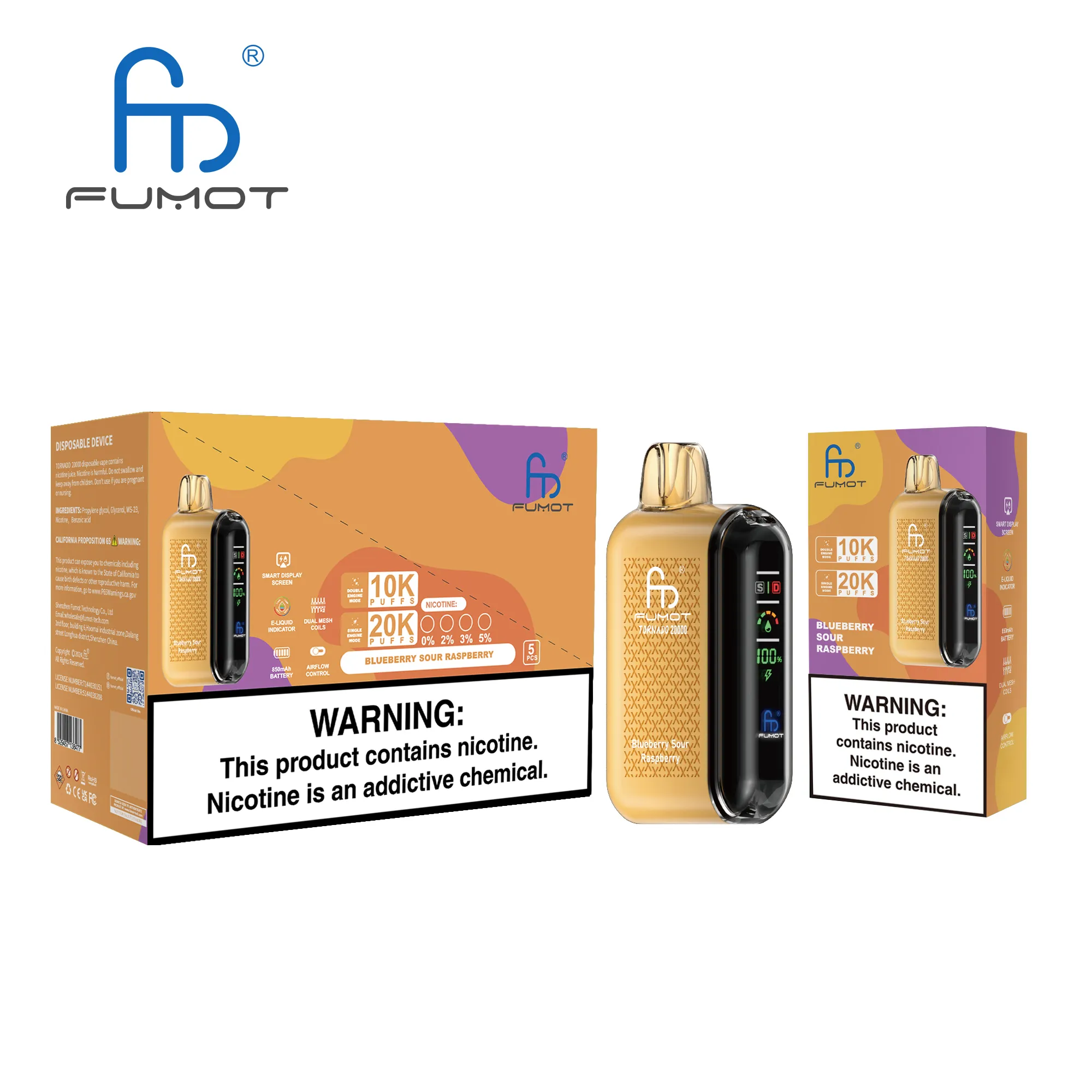 Fumot Tornado 20000 Blueberry Sour Raspberry