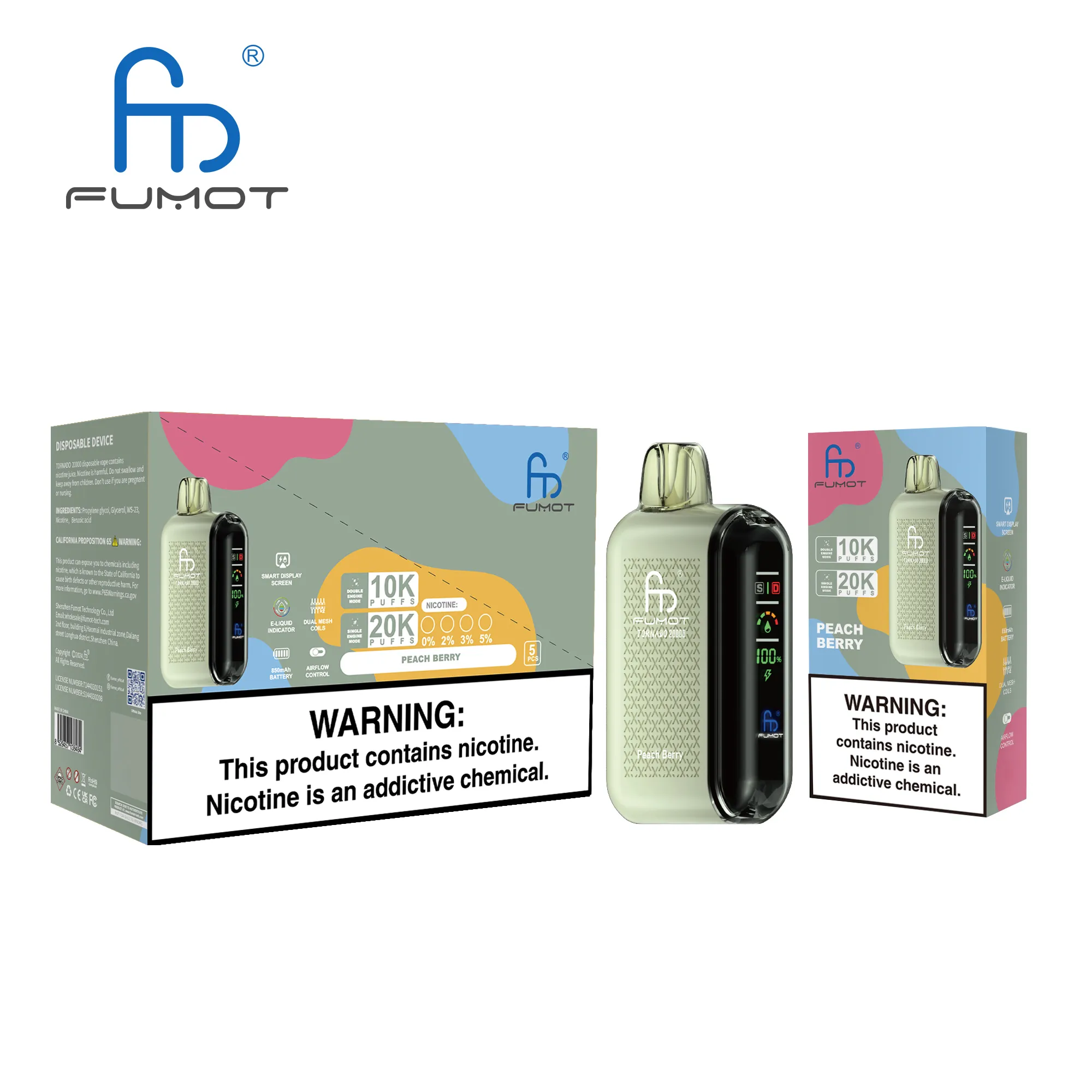 Fumot Tornado 20000 Peach Berry
