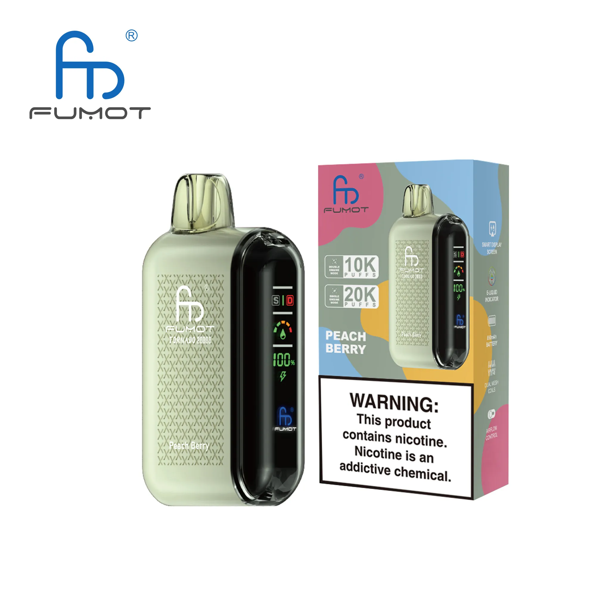 Fumot Tornado 20000 Peach Berry