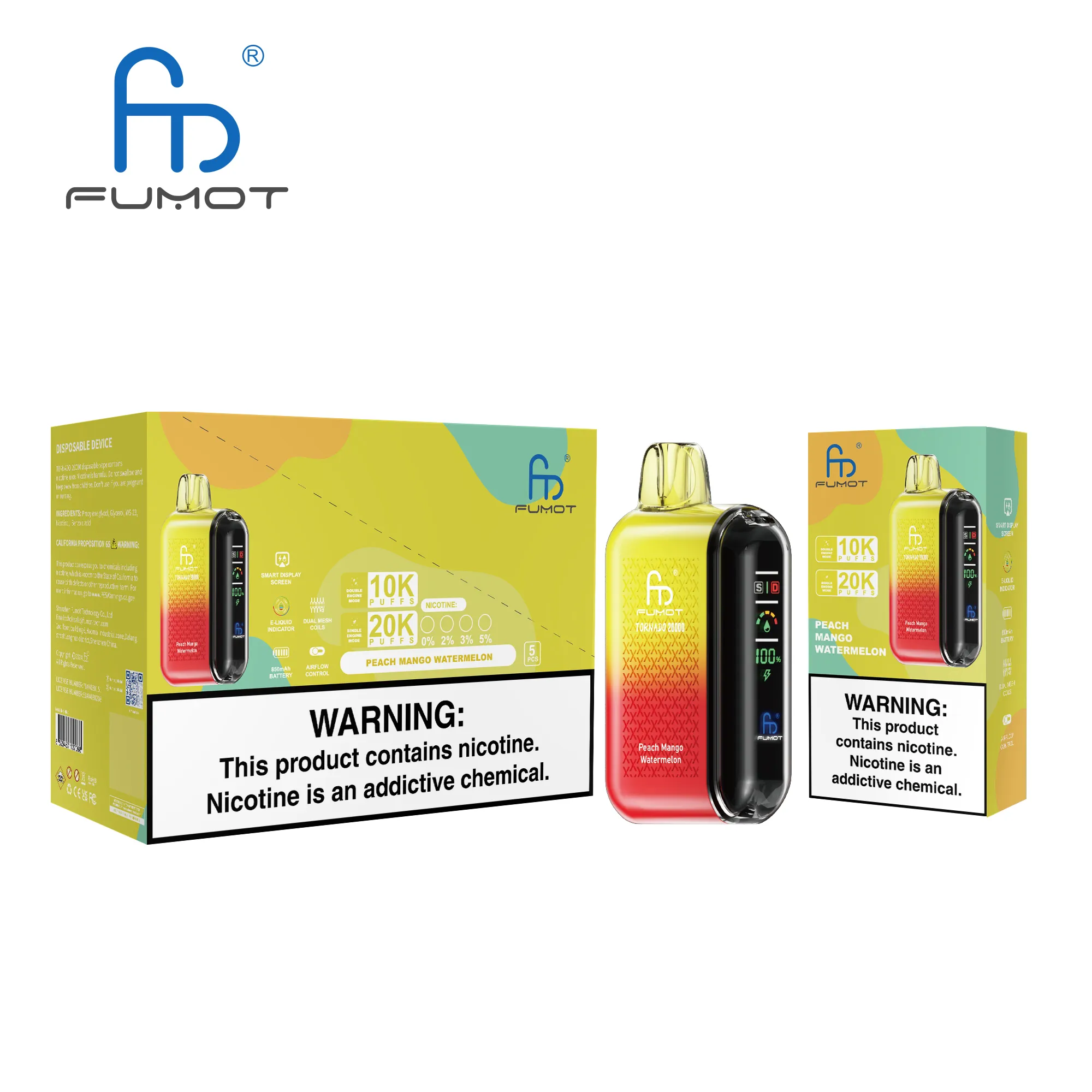 Fumot Tornado 20000 Peach Mango Watermelon