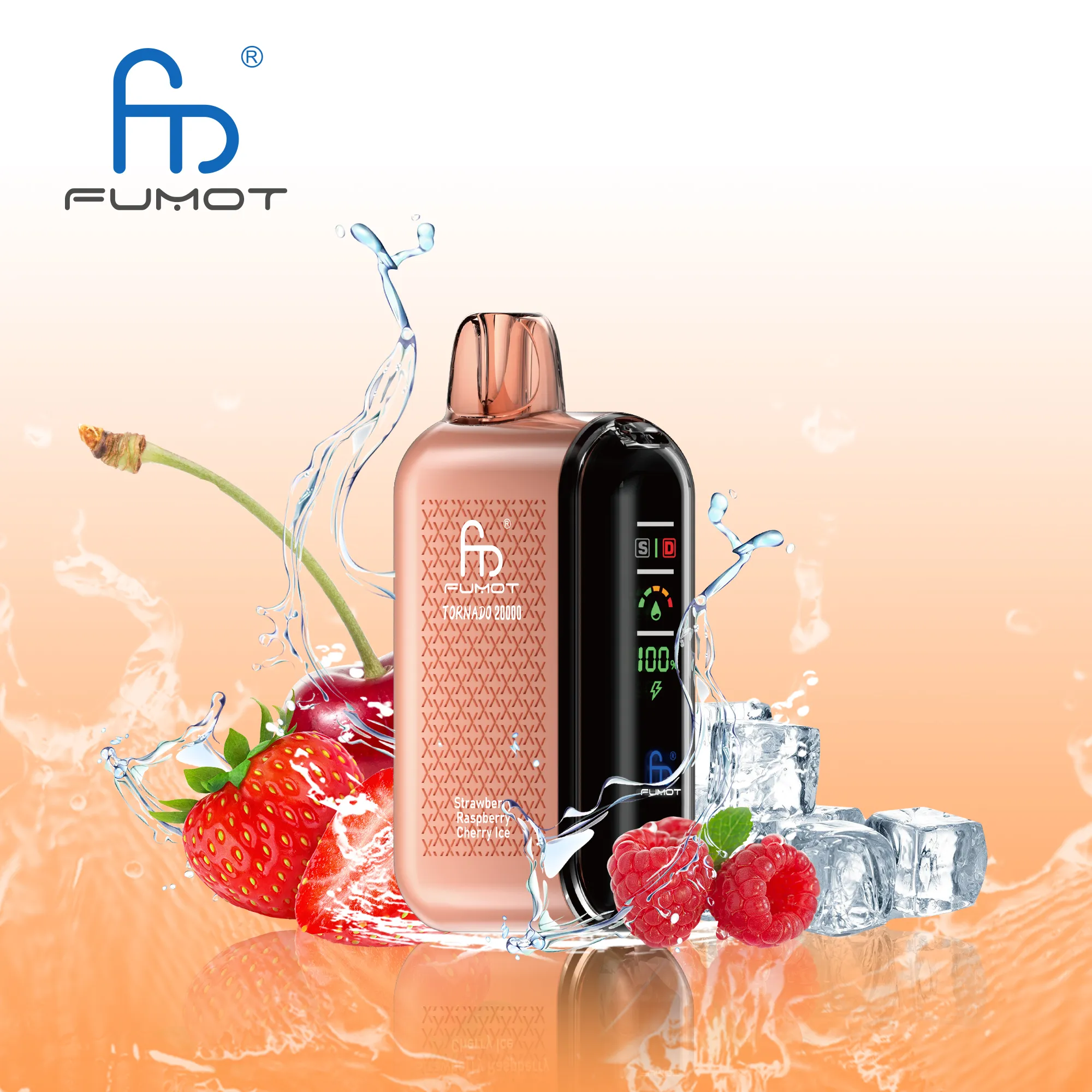Fumot Tornado 20000 Strawberry Raspberry Cherry Ice